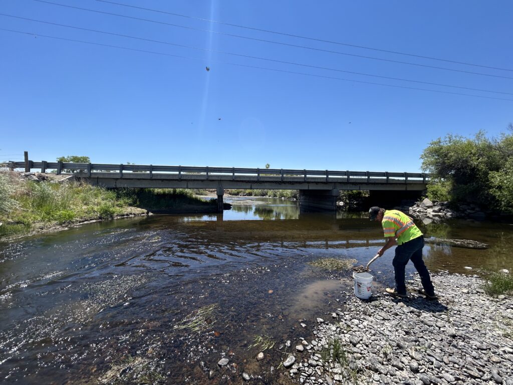 Civil Engineer Garrett visits a bridge site