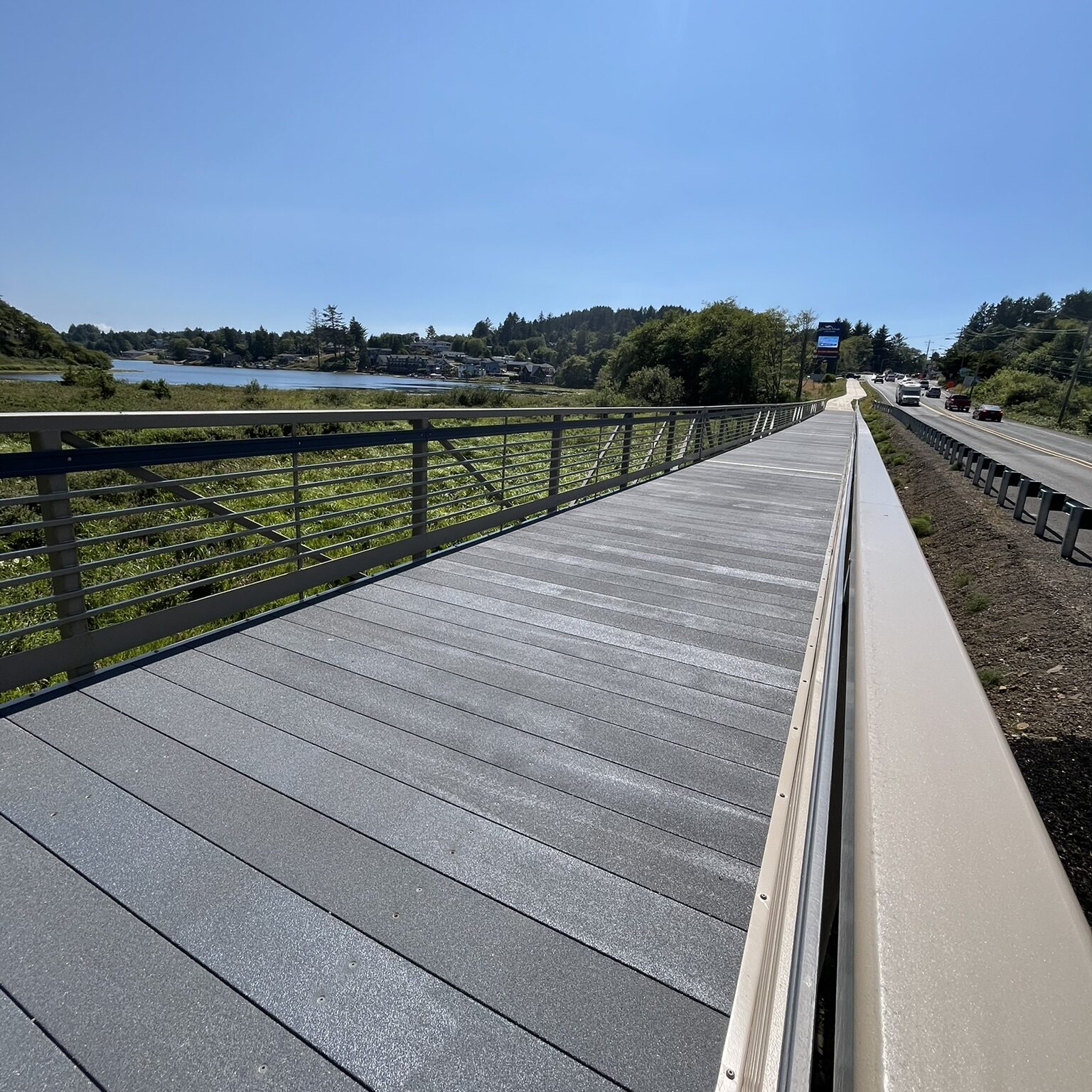 Boardwalk in Lincoln City by wetlands